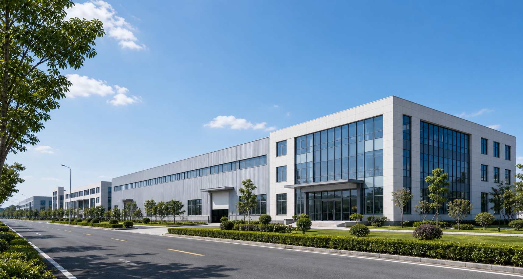 Modern industrial building visual for Pinya Vacuum