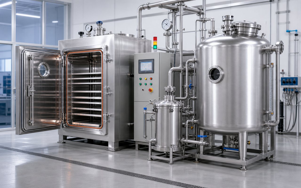 Vacuum drying and degassing process equipment